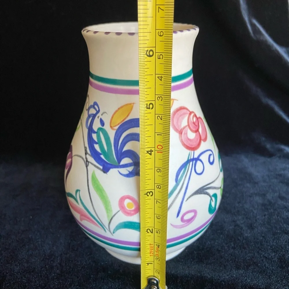 Vintage POOLE Pottery Vase LE pattern 1967-1972 Truda Carter design Handpainted